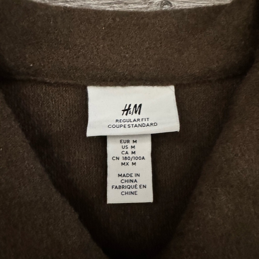 H&M Green Lightweight Shirt Jacket Classic Collar - Picture 2 of 5
